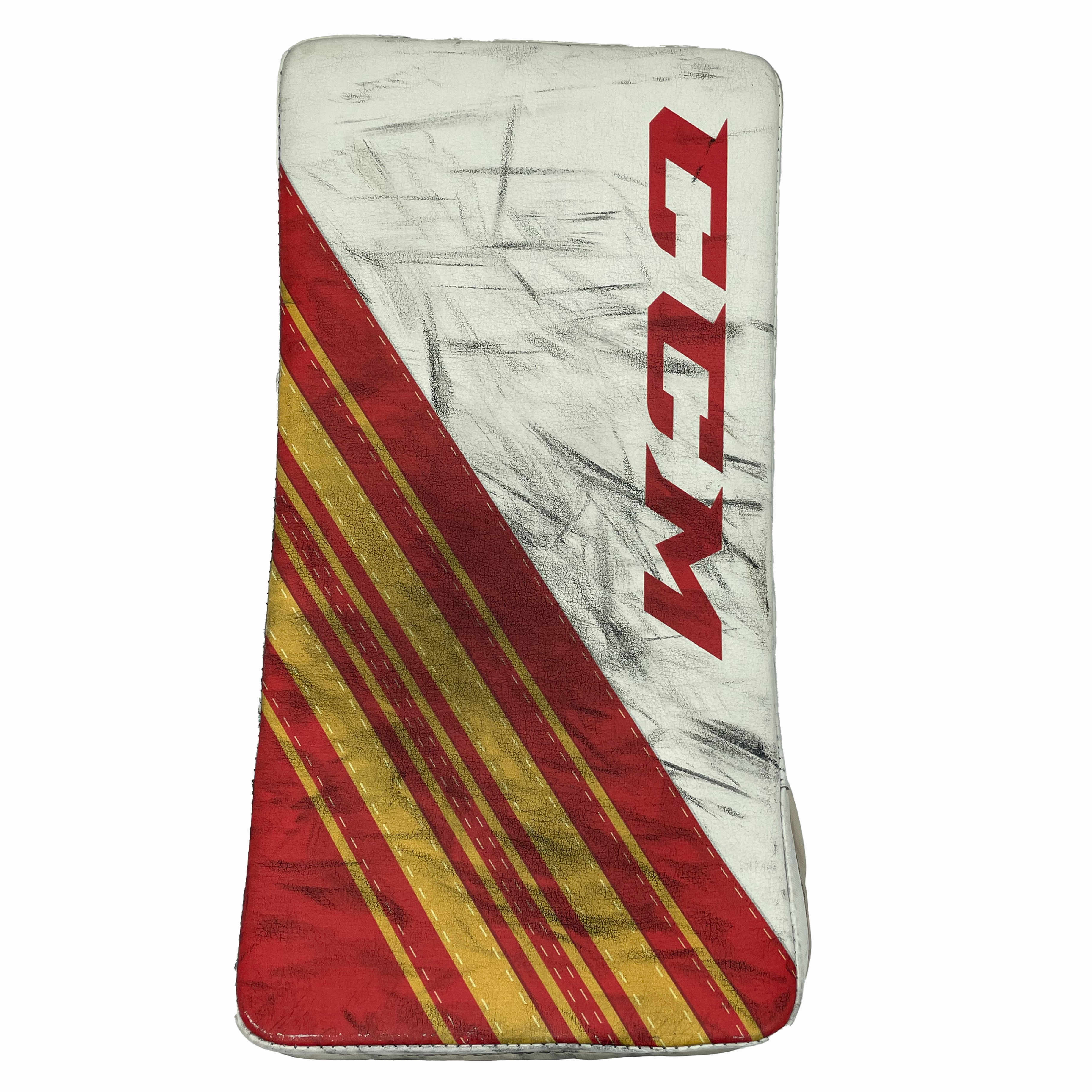 CCM Extreme Flex 5 - Ensemble de gardien de but Pro Stock d'occasion (blanc/rouge/jaune)